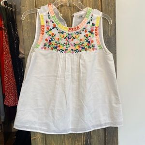 J. Crew Floral Embroidered Tank